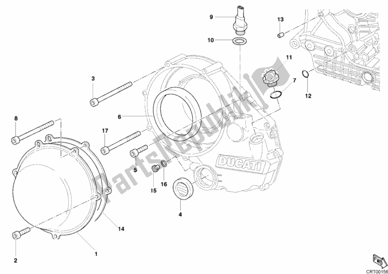 All parts for the Clutch Cover, Outer of the Ducati Superbike 749 Dark 2004
